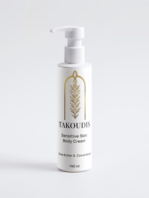 Pot de la crème corps pour peaux sensibles Body Comfort de TAKOUDIS.